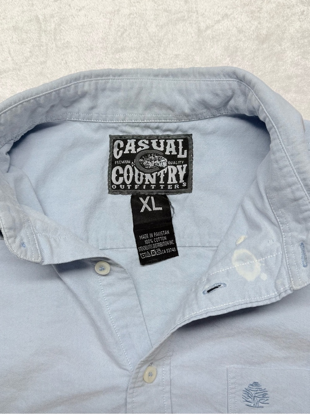 Casual country has paint stains Light Blue Men's Button-Down Shirt - XL